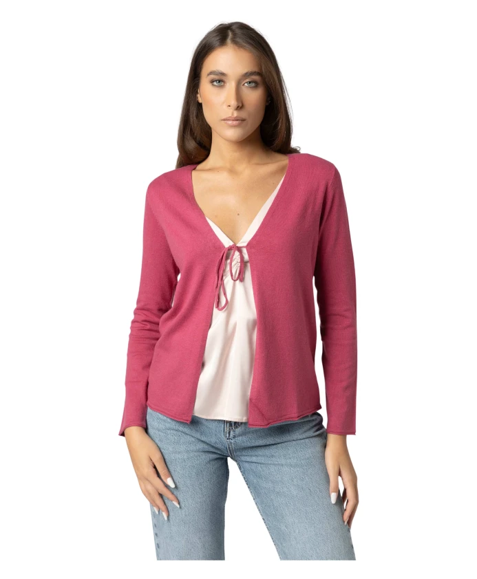 

Элегантный кардиган с длинными рукавами и поясом. Kocca, красный