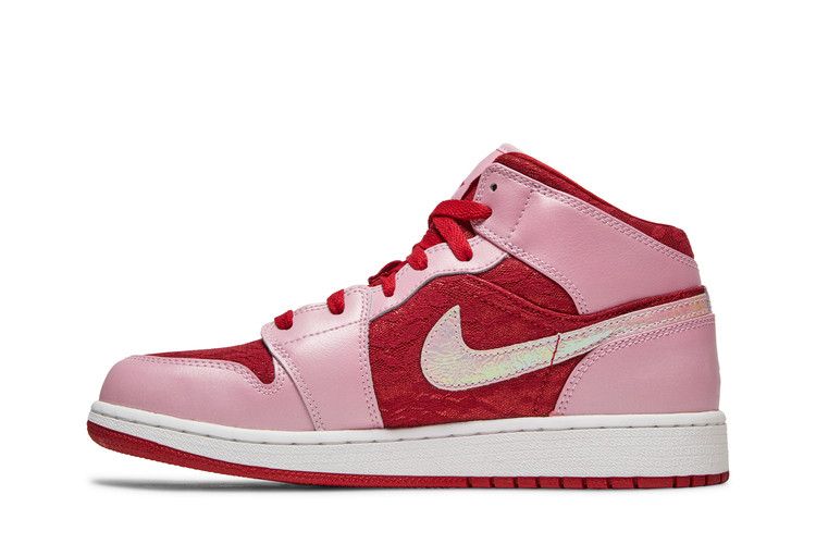 Кроссовки Air Jordan Air Jordan 1 Mid Premium GS 'Valentine's Day', розовый — фото 4