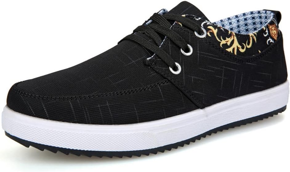 

Мужские кеды больших размеров из канвы, модные, на шнуровке, с резиновой подошвой для скейтборда Tazimall, черный