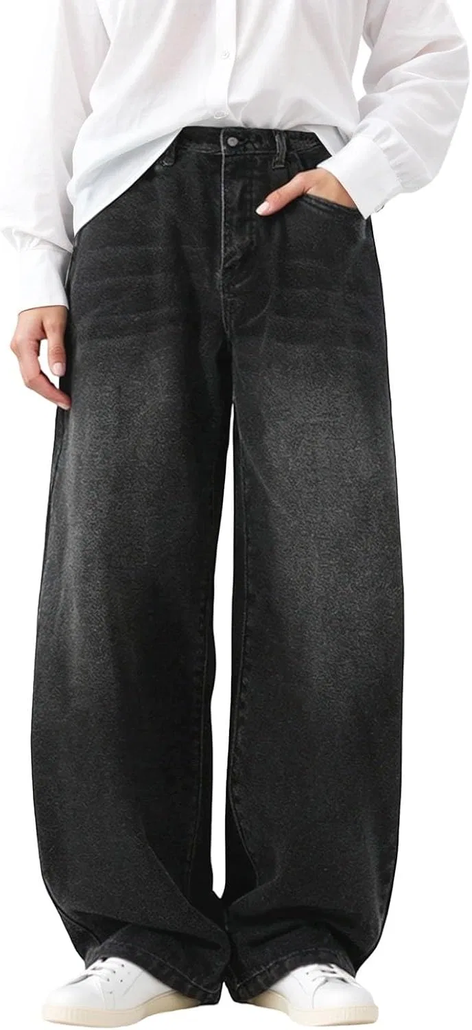 Джинсы свободные, Women's Wide Leg Jeans, D01 Blabj