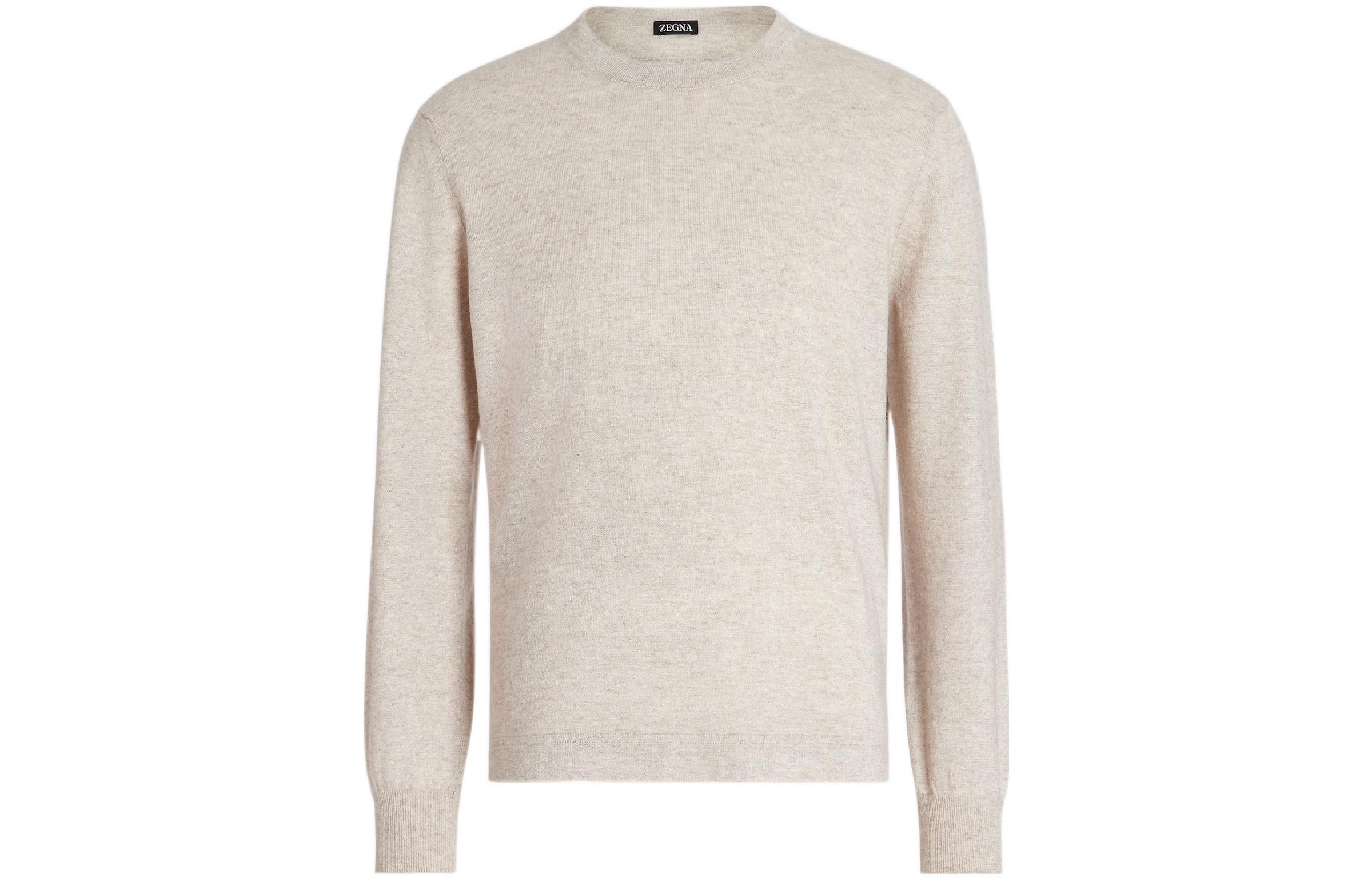 

Вязаный свитер с круглым вырезом Zzegna, светло-бежевый