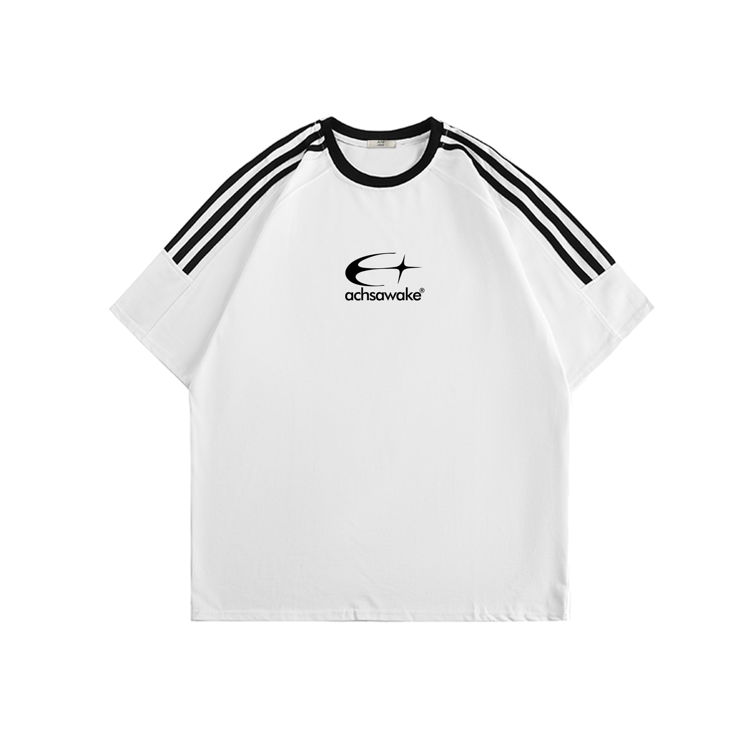 

Футболка с короткими рукавами Unisex ACHS AWAKE, цвет вересково-серый [Полосатая]