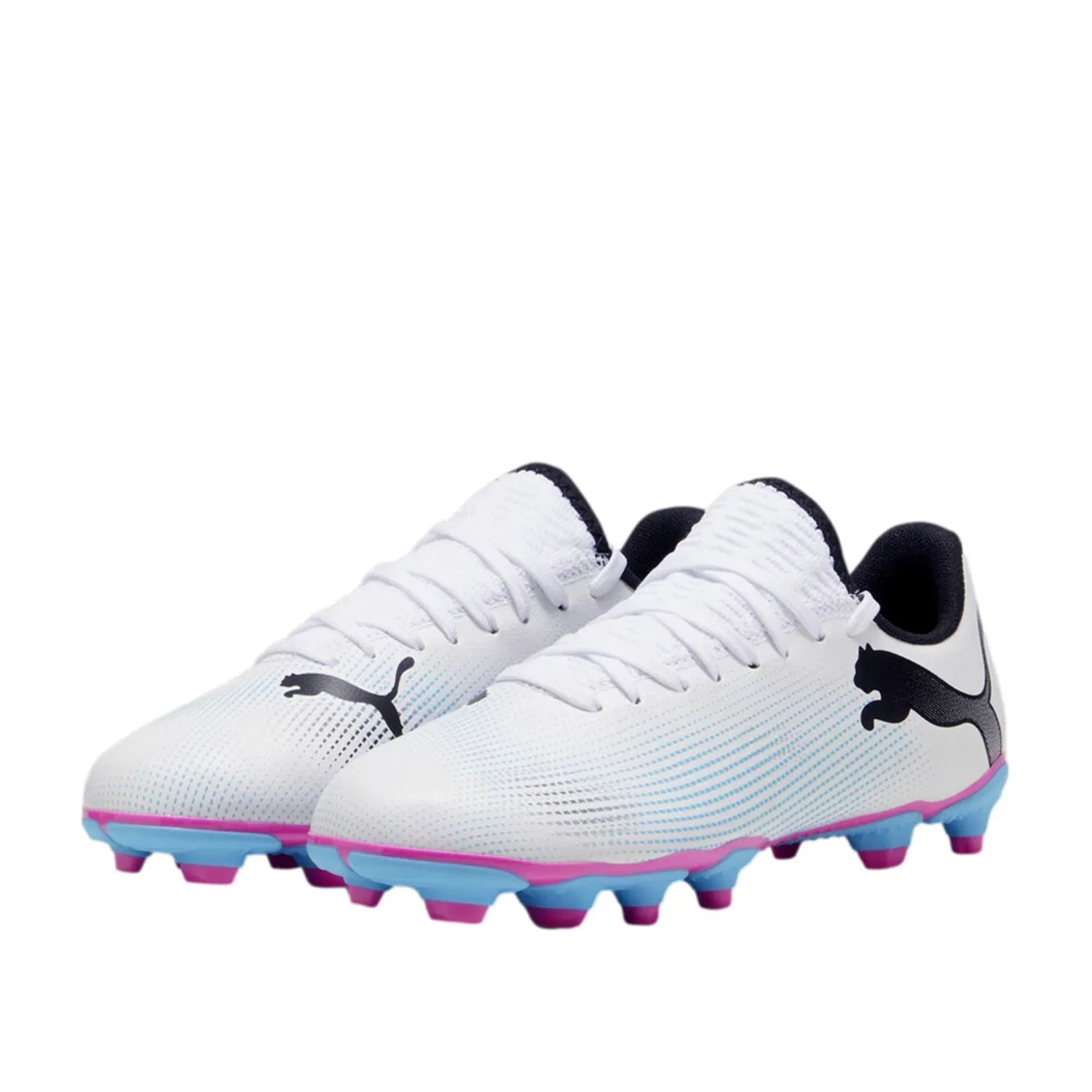 Детские кроссовки Puma Future 7 Play FG/AG Puma Black/Puma White/Poison Pink 107734-01 — фото 4