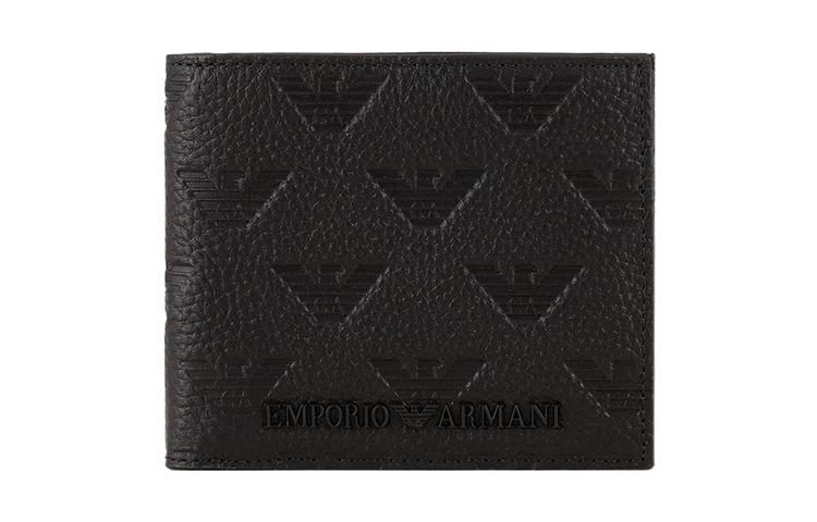 

EMPORIO ARMANI Мужской кошелек для монет из коровьей кожи, черный