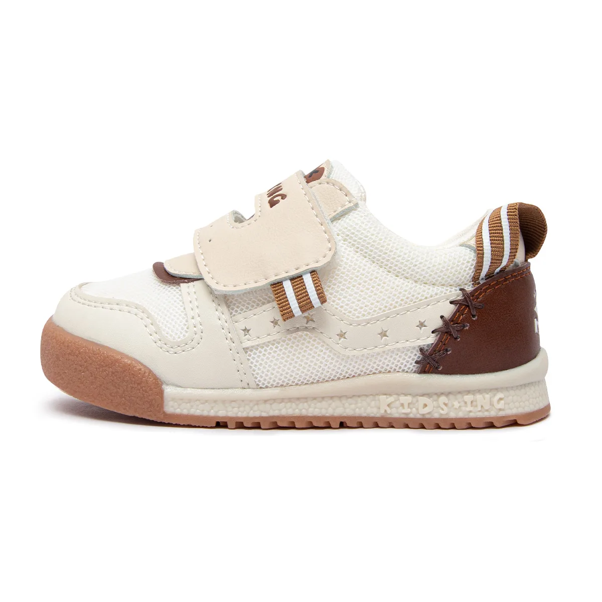 Детские скейтерские кроссовки для дошкольников KIDSING, Brown small white (mesh fabric) — фото 2