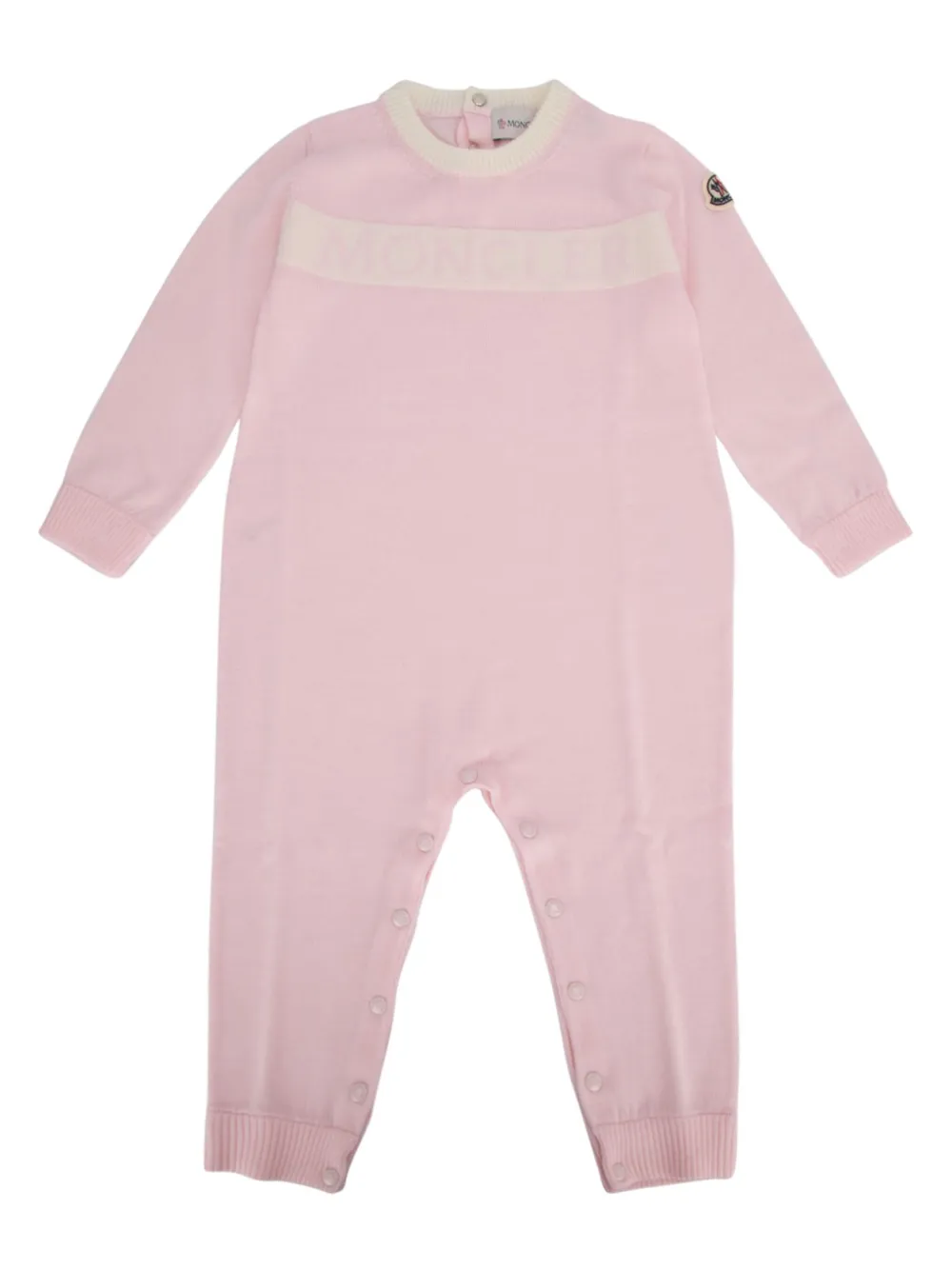

Ромпер с логотипом Moncler Enfant, розовый