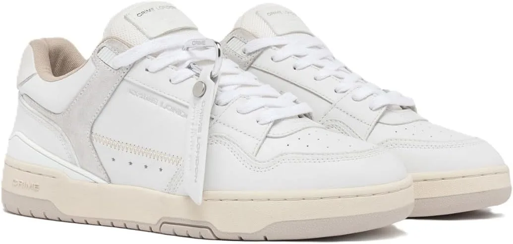 Кроссовки Crime London Dribble White Trainers, белый — фото 3