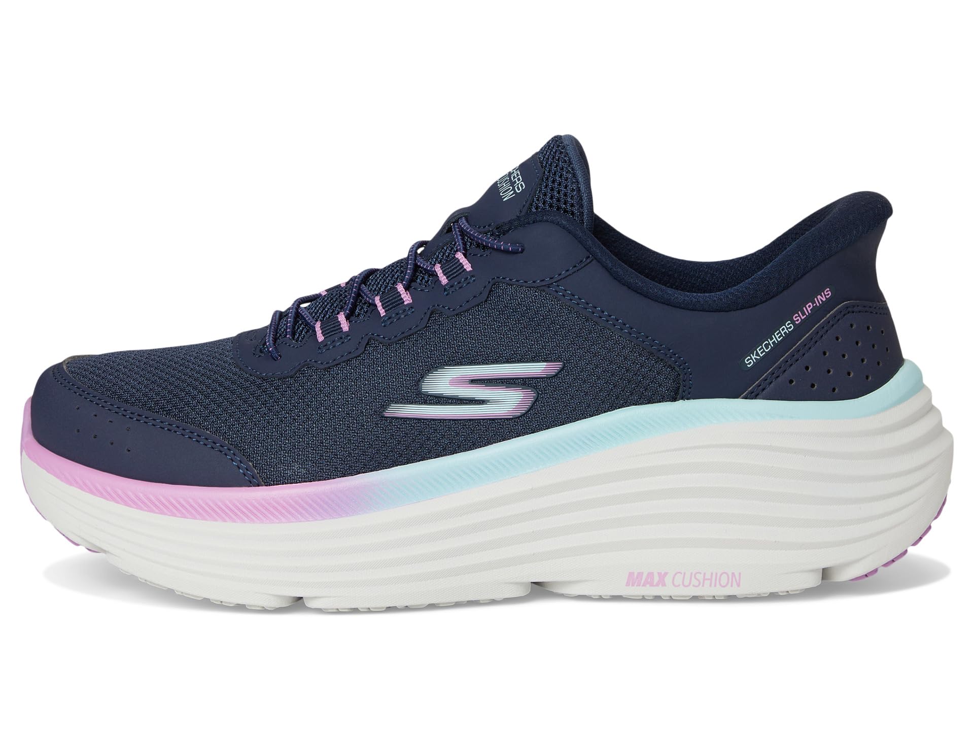 Кроссовки SKECHERS Max Cushioning Endeavour Cardova Hands Free Slip-Ins, цвет Navy/Purple — фото 4