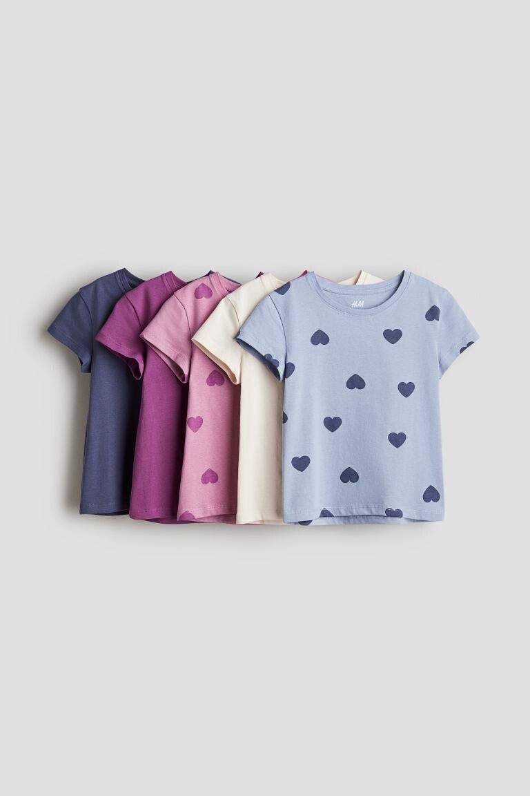 

Упаковка из 5 хлопковых футболок H&M, синий