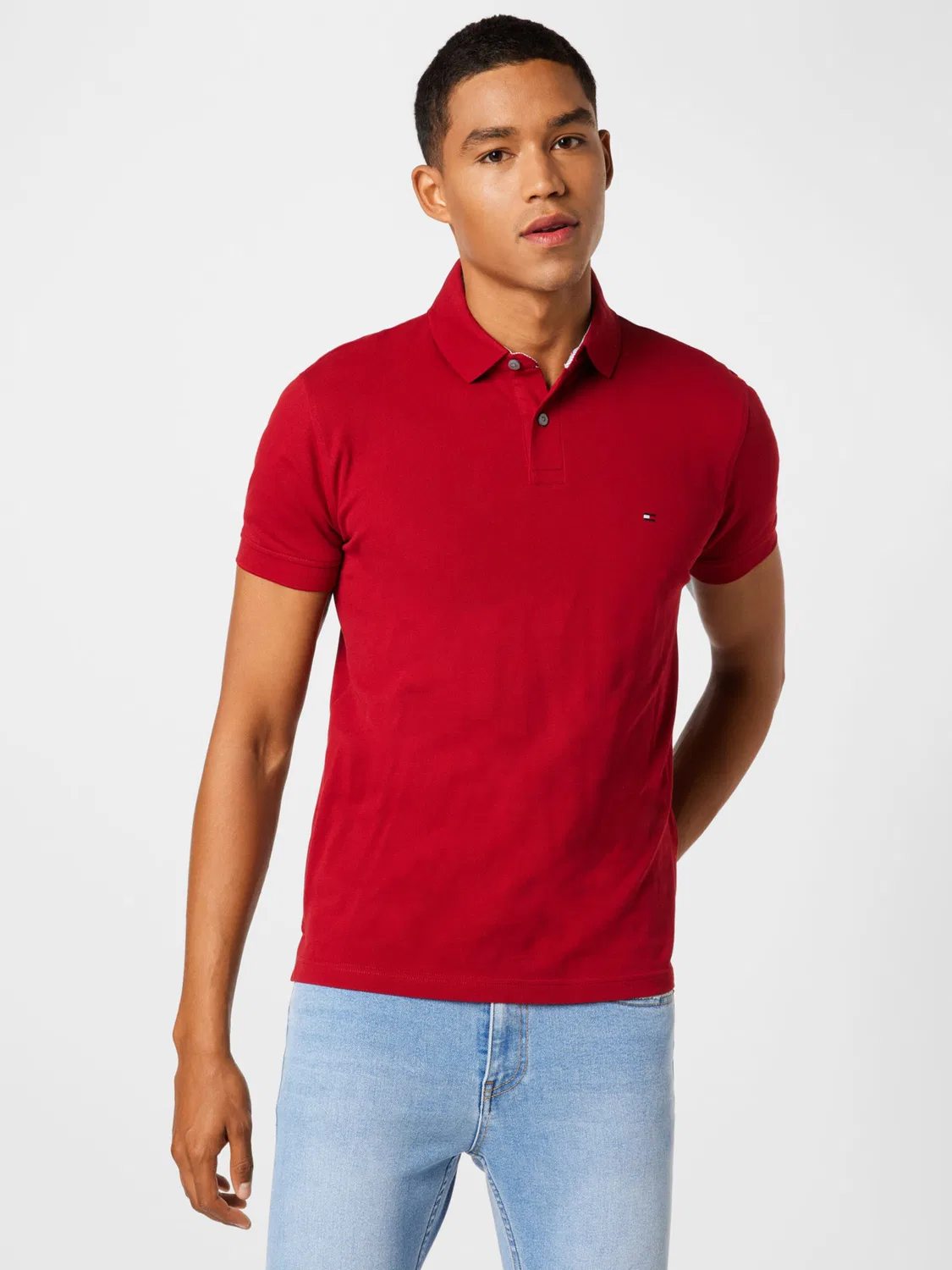 Рубашка Tommy Hilfiger CORE 1985 REGULAR POLO темно-красного цвета — фото 3