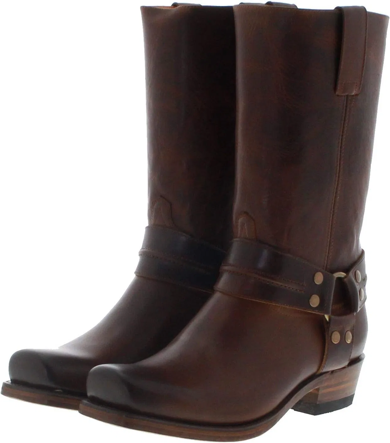 FB Fashion Boots FB Модные ботинки, унисекс, байкерские ботинки, синие высокие байкерские ботинки, кожаные ботинки, коричневые — фото 2