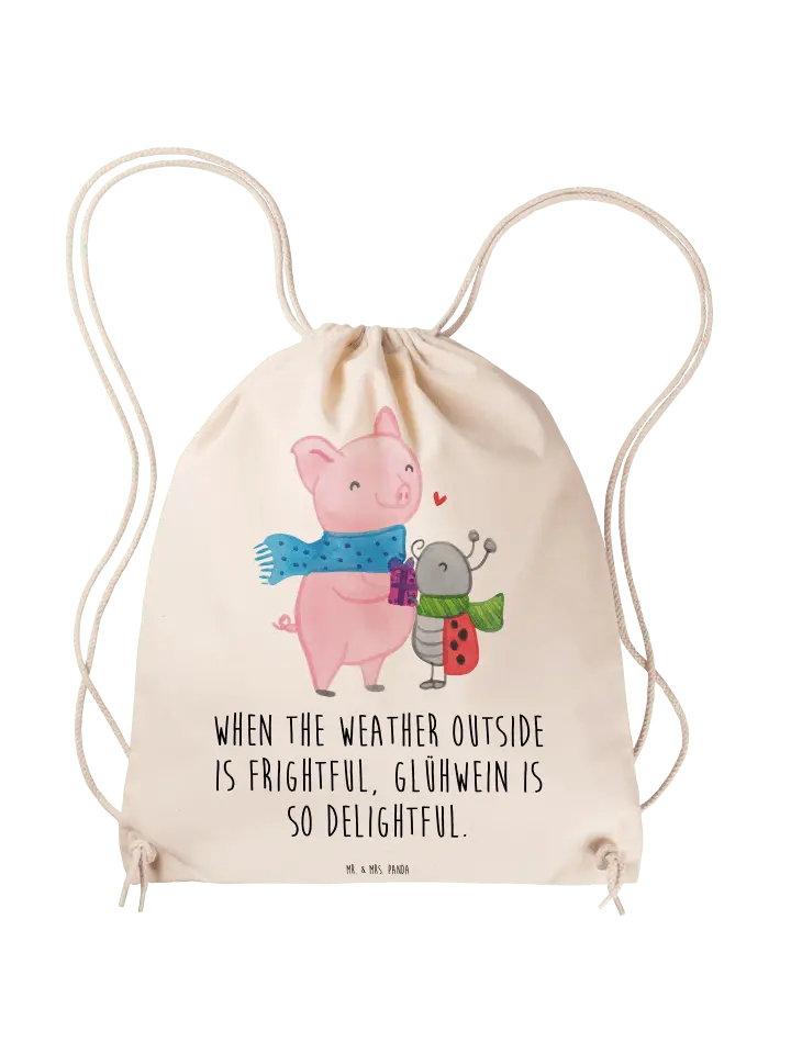 

Спортивная сумка Mr & Mrs Panda Sportbeutel Glühschwein Smörle, кремовый
