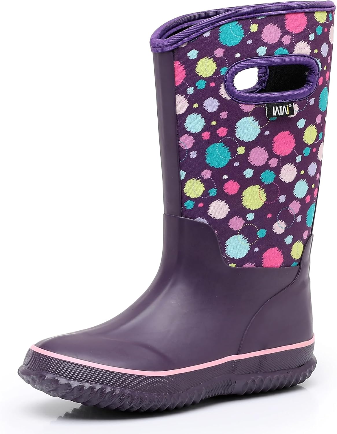 

Детские резиновые сапоги WTW - неопреновые утепленные полностью водонепроницаемые сапоги средней длины для мальчиков и девочек, зимние снегоступы, Colorful Bombs