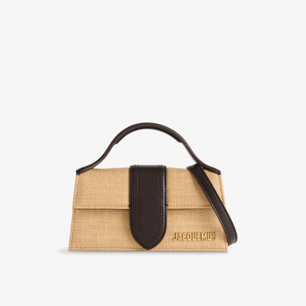 

Сумка Jacquemus Bambino с эффектом рафии, бежевый / черный