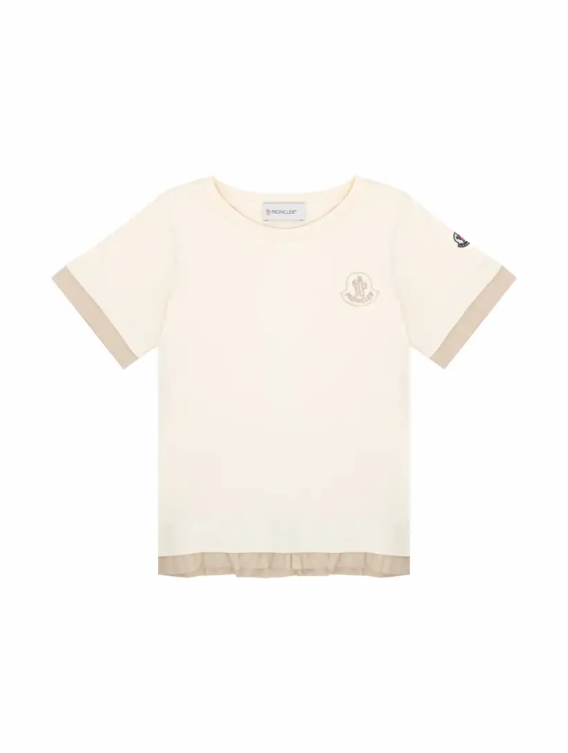 

Хлопковая футболка с эффектом многослойности Moncler, бежевый