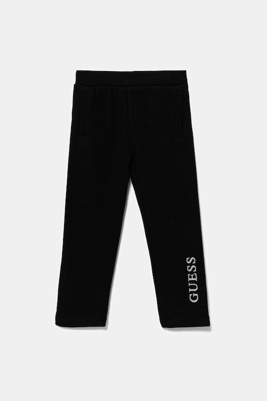 

Детские хлопковые спортивные брюки Guess, черный
