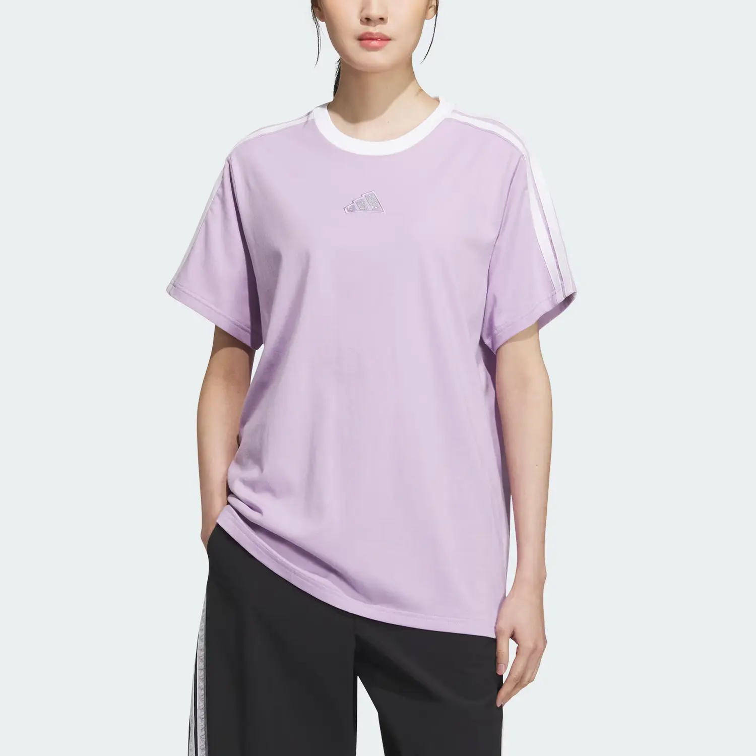 Футболка Boyfriend SS25 женская Adidas, фиолетовый — фото 3