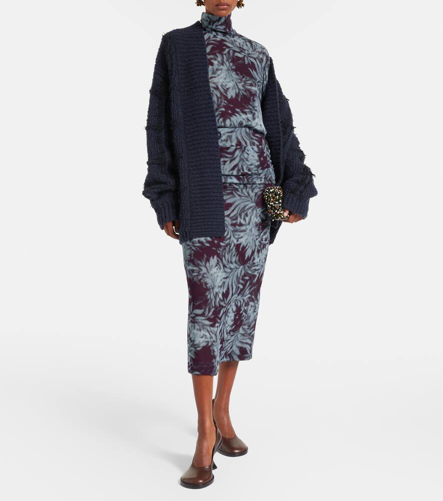 Печатная шифоновая миди-юбка Dries Van Noten, Burgundy — фото 2