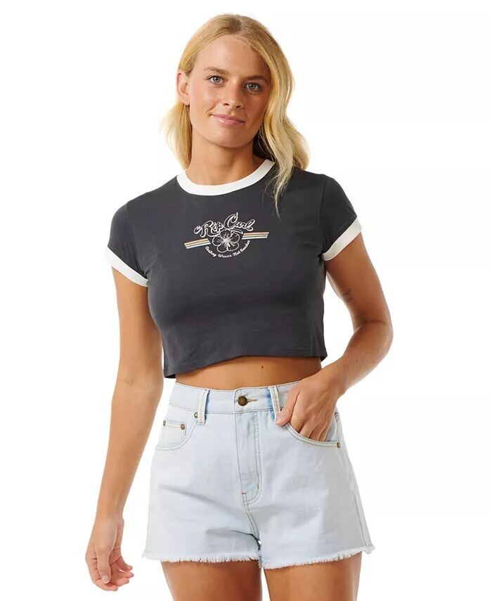 

Хлопковая детская футболка Juniors' Archive Ringer Rip Curl, черный