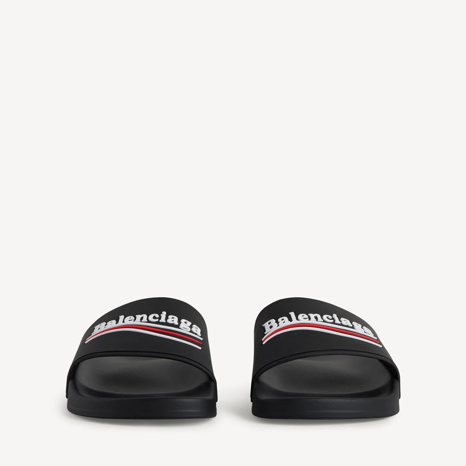 BALENCIAGA Мужские шлепанцы для бассейна в черном цвете — фото 3