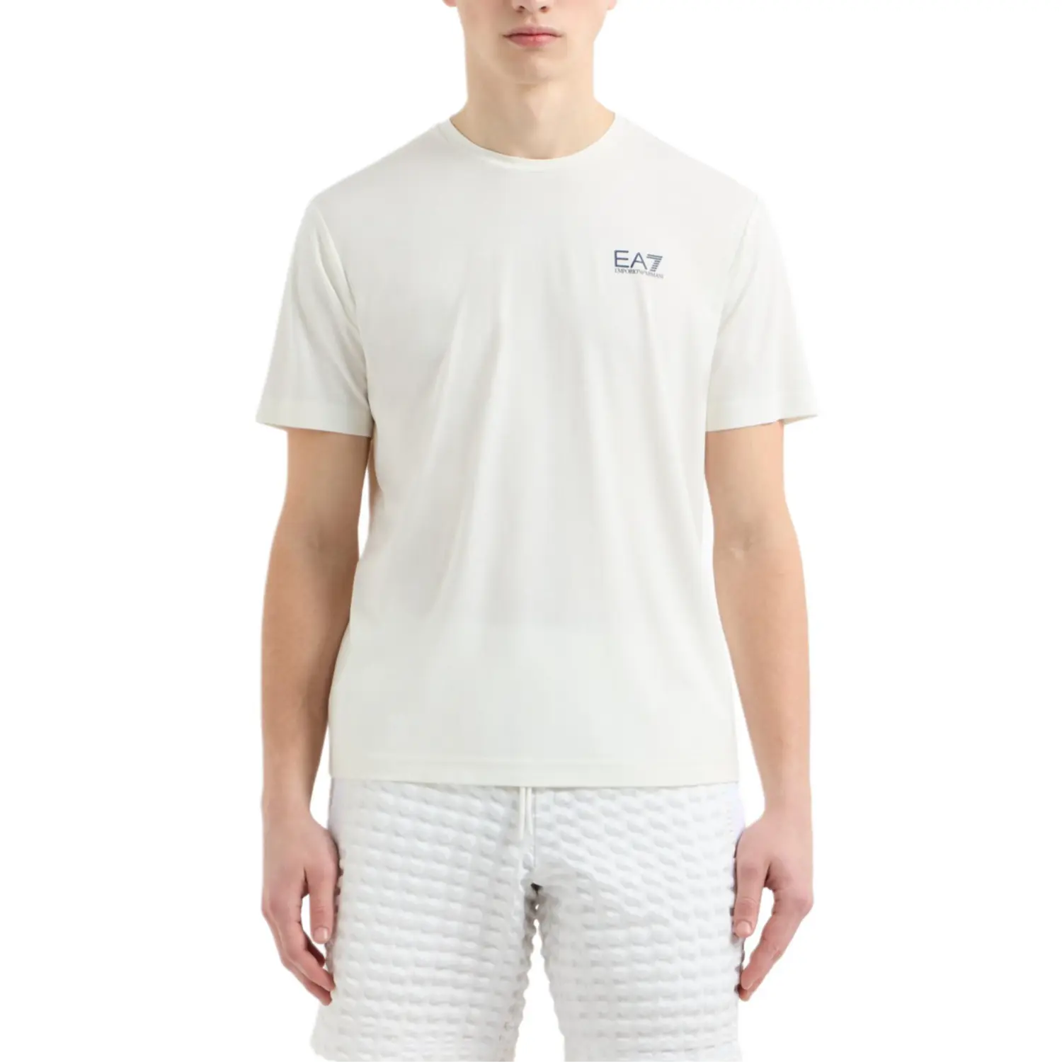 Футболка с принтом Ea7 Logo EMPORIO ARMANI, светло-белый — фото 3