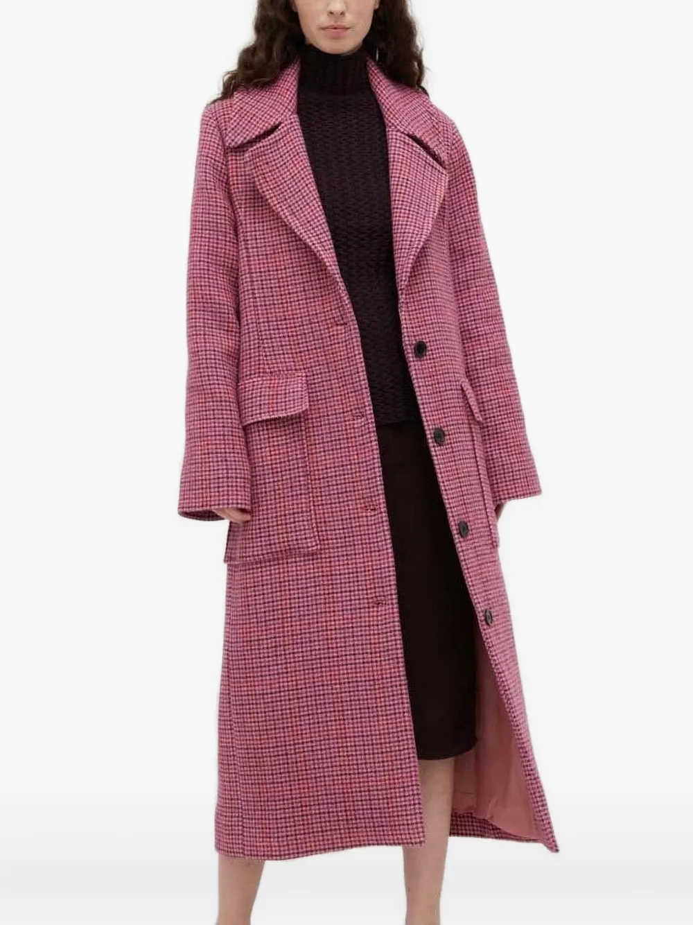 

Пальто в ломаную клетку lovechild, розовый