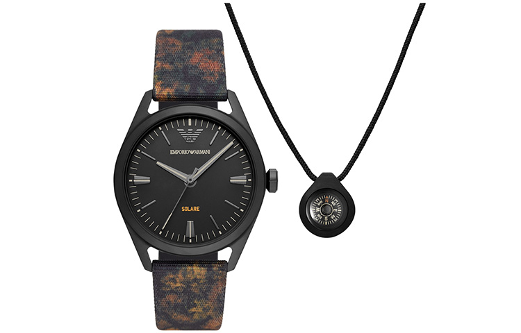 

Наручные часы мужские Emporio Armani AR80056 с солнечным кварцевым механизмом, черный циферблат 41 мм, коричневый ремешок из ткани