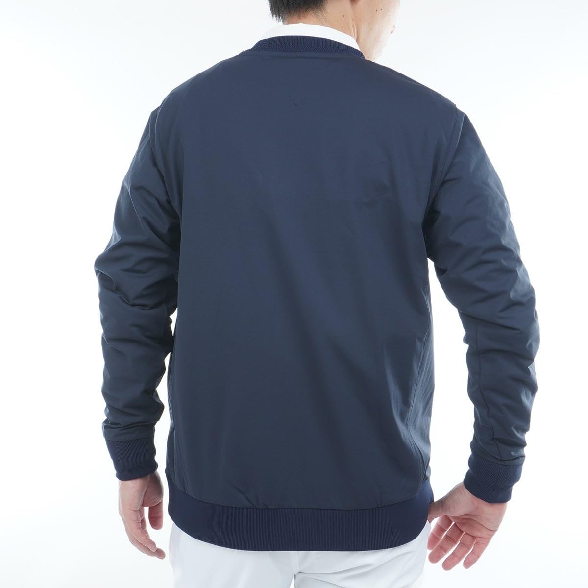 Толстовка Tommy Hilfiger Golf THMA554, мужская одежда для гольфа, ветрозащитная, с круглым вырезом, темно-синяя, размер LL — фото 3