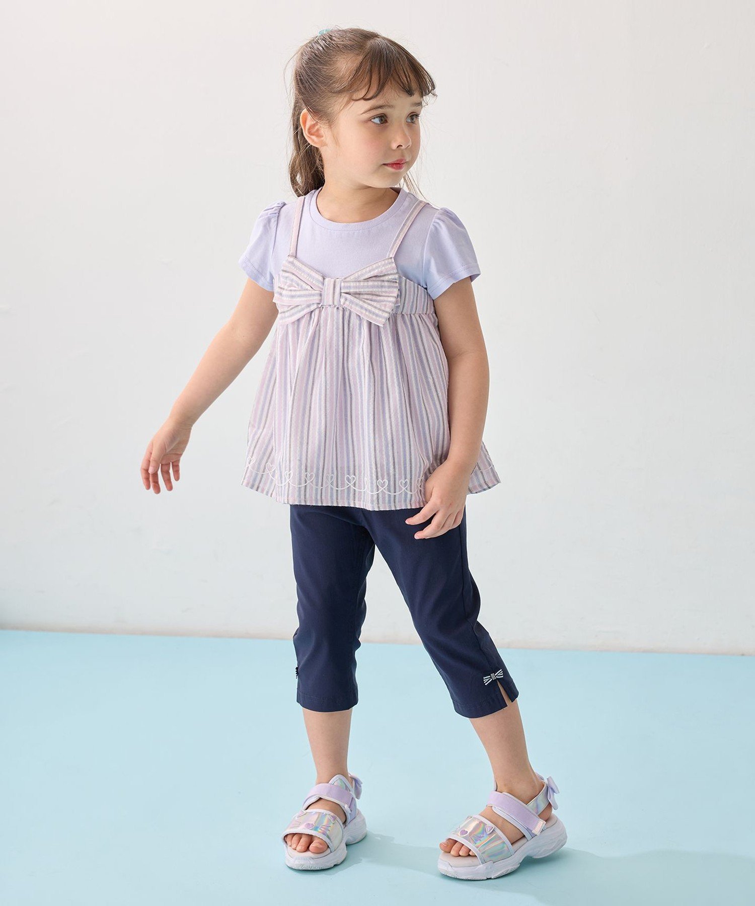 Футболка с изображением камизоля и стыковки ANY KIDS, Lavender Stripe[182] — фото 2