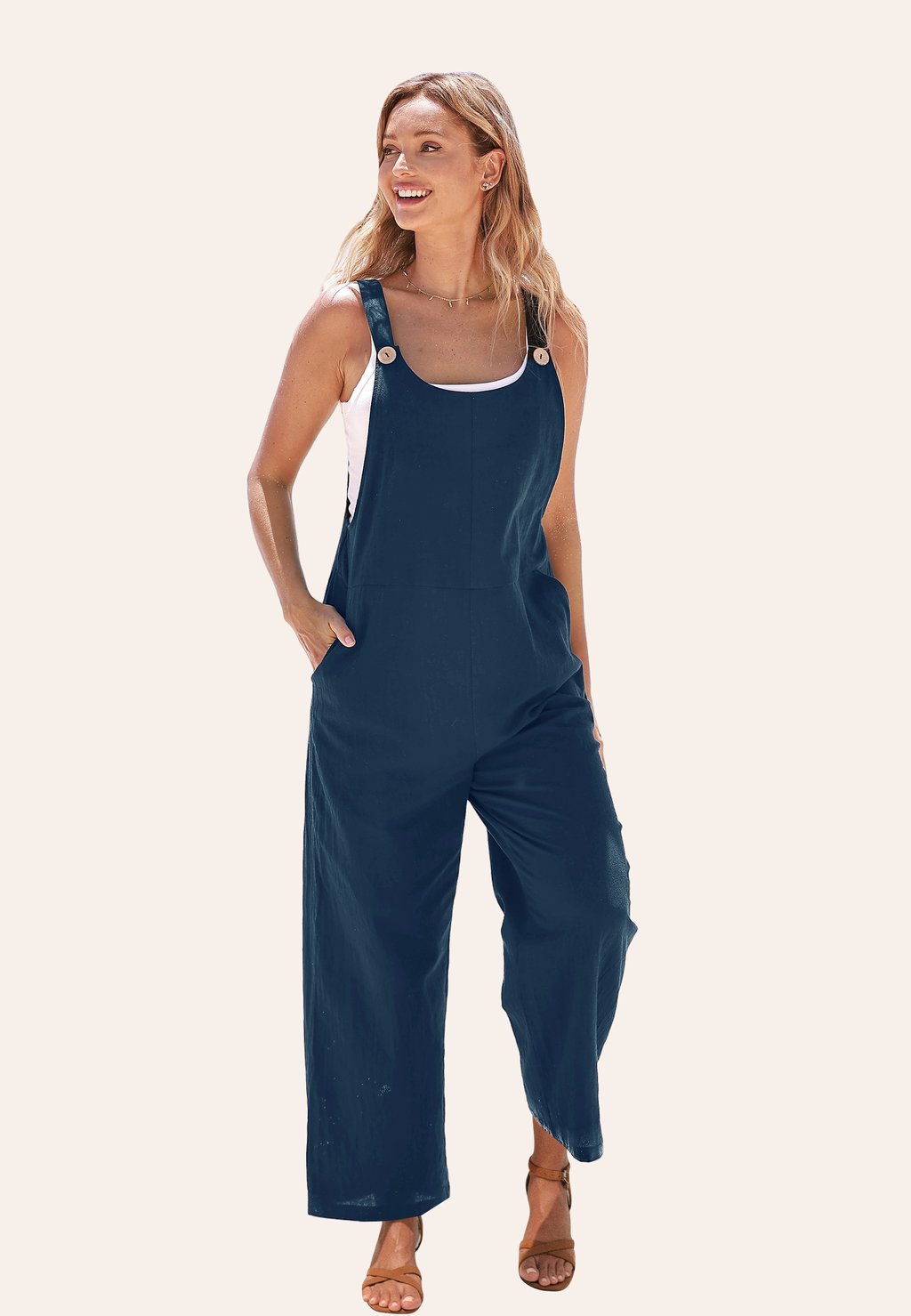 

Комбинезон RAVEN TAPERED PINAFORE Cupshe, темно-синий