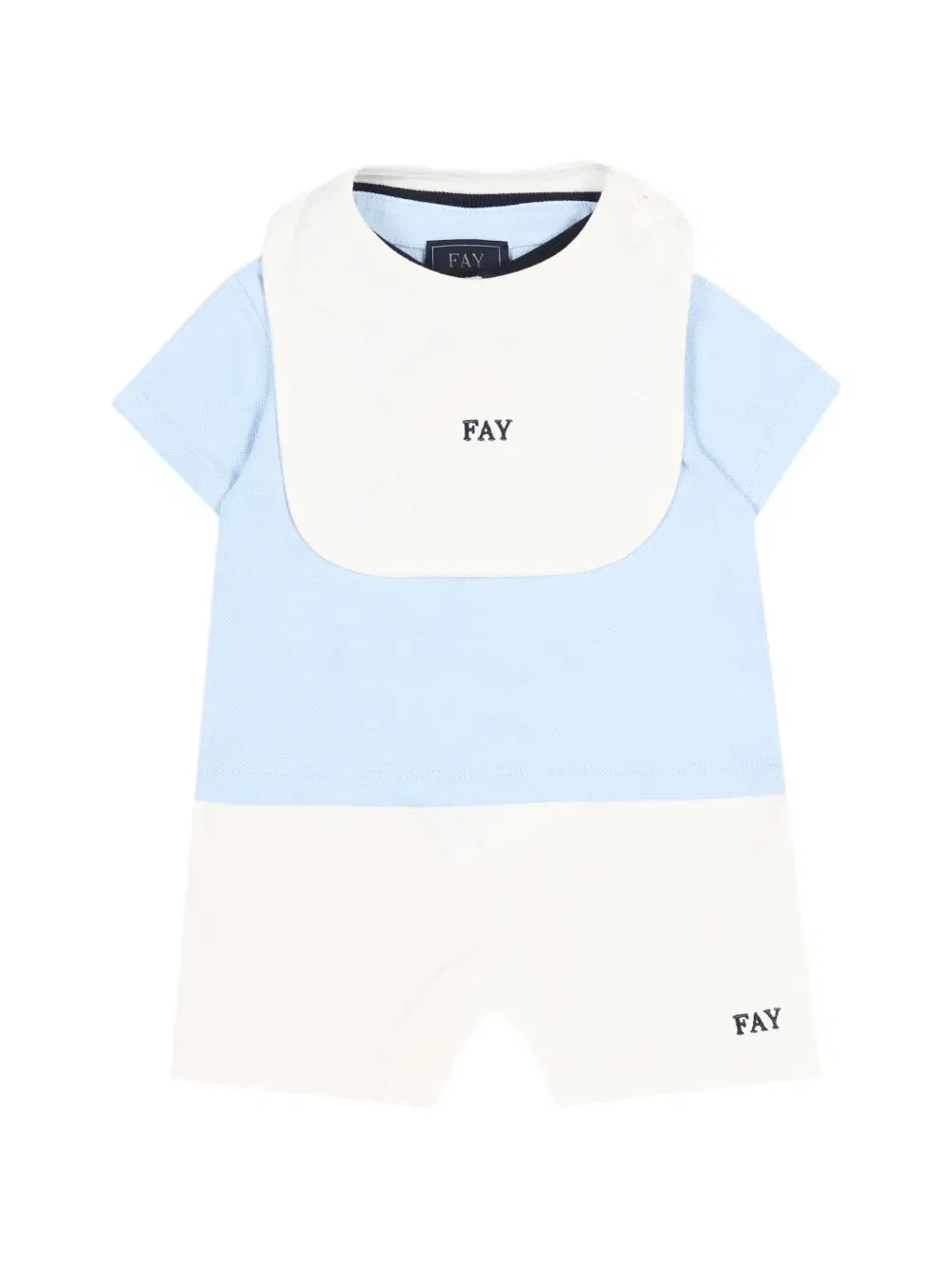 Комбинезон в полоску с воротником Fay Kids, синий