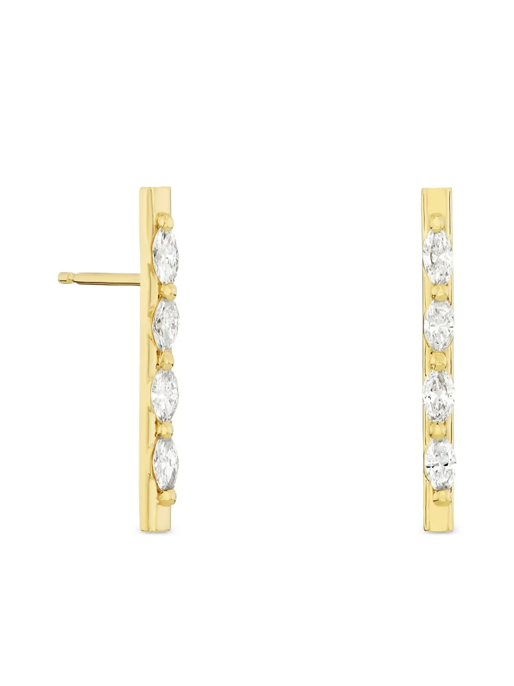 

Серьги из желтого золота с бриллиантами Rosekey, золотистый