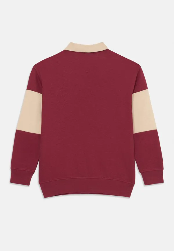 Рубашка-Поло с длинными рукавами в стиле колор-блок Tommy Hilfiger, Red/Beige — фото 2