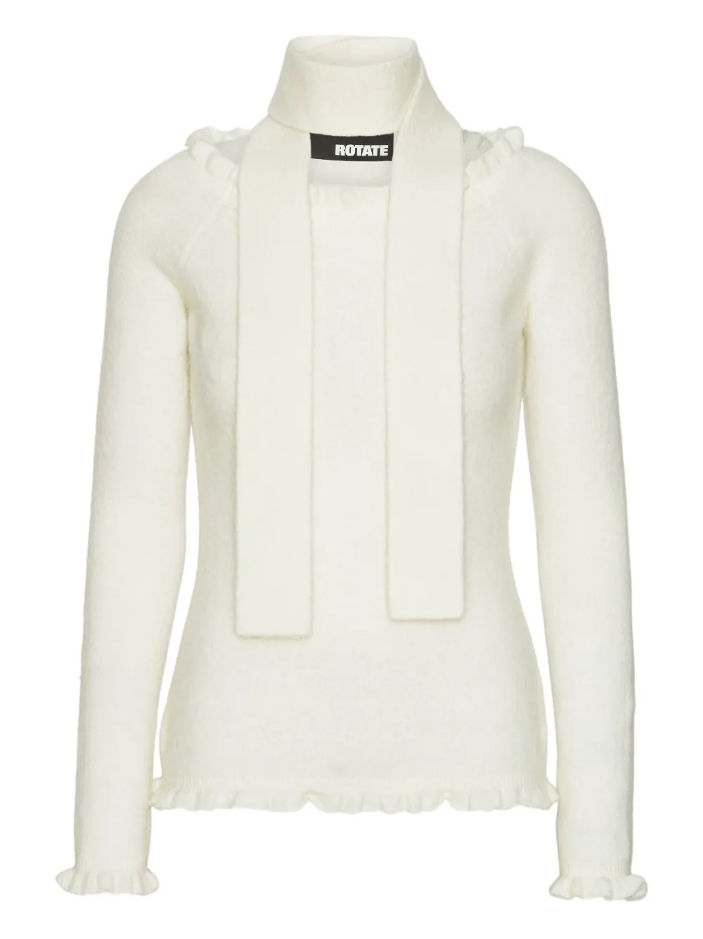 

Топ с открытыми плечами и оборками ROTATE BIRGER CHRISTENSEN, нейтральный