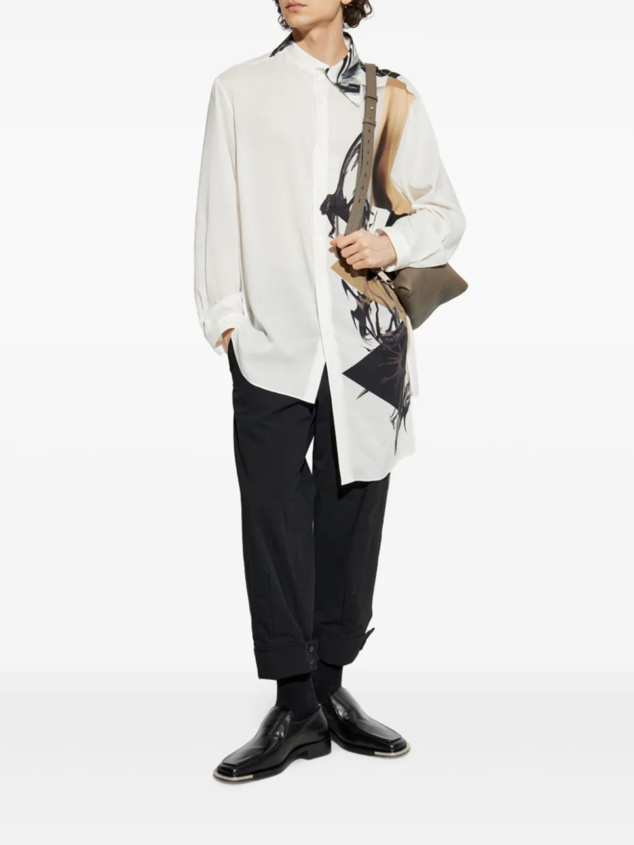 Брюки из хлопковой смеси Yohji Yamamoto, черный — фото 2