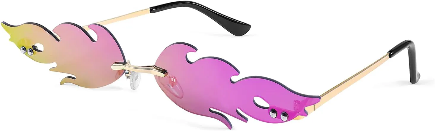 

Солнцезащитные очки FEISEDY Fire Flame для женщин, без оправы, с зеркальными линзами, в форме огня, оригинальный дизайн, артикул B2839, 004 Purple Mirror Flame