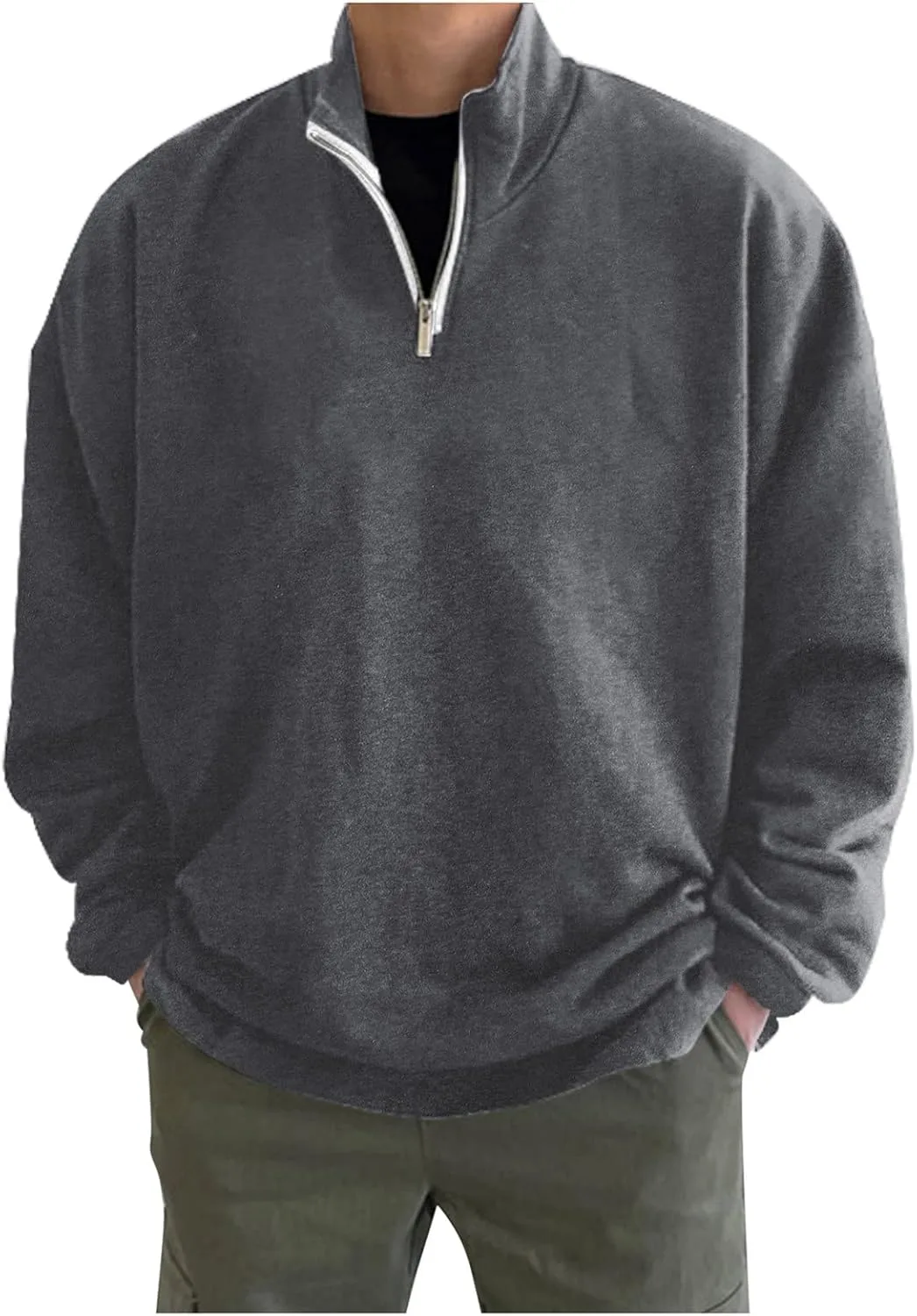 

Толстовка с молнией 1/4 Zip Fleece для мужчин, Oversized, Drop Shoulder