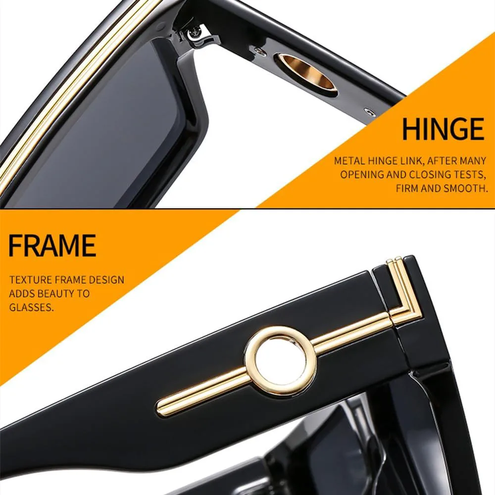 

Женские солнцезащитные очки в винтажном стиле с крупной оправой, мужские модные солнцезащитные очки класса люкс с защитой от УФ-излучения UV400 TVTBBVV, Black