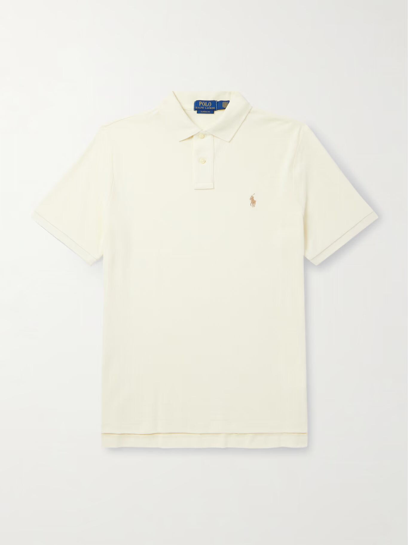 

Рубашка-поло из хлопкового джерси с вышитым логотипом POLO RALPH LAUREN, кремовый