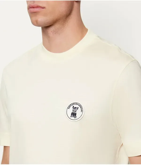 Футболка regular fit Emporio Armani, кремовый — фото 4