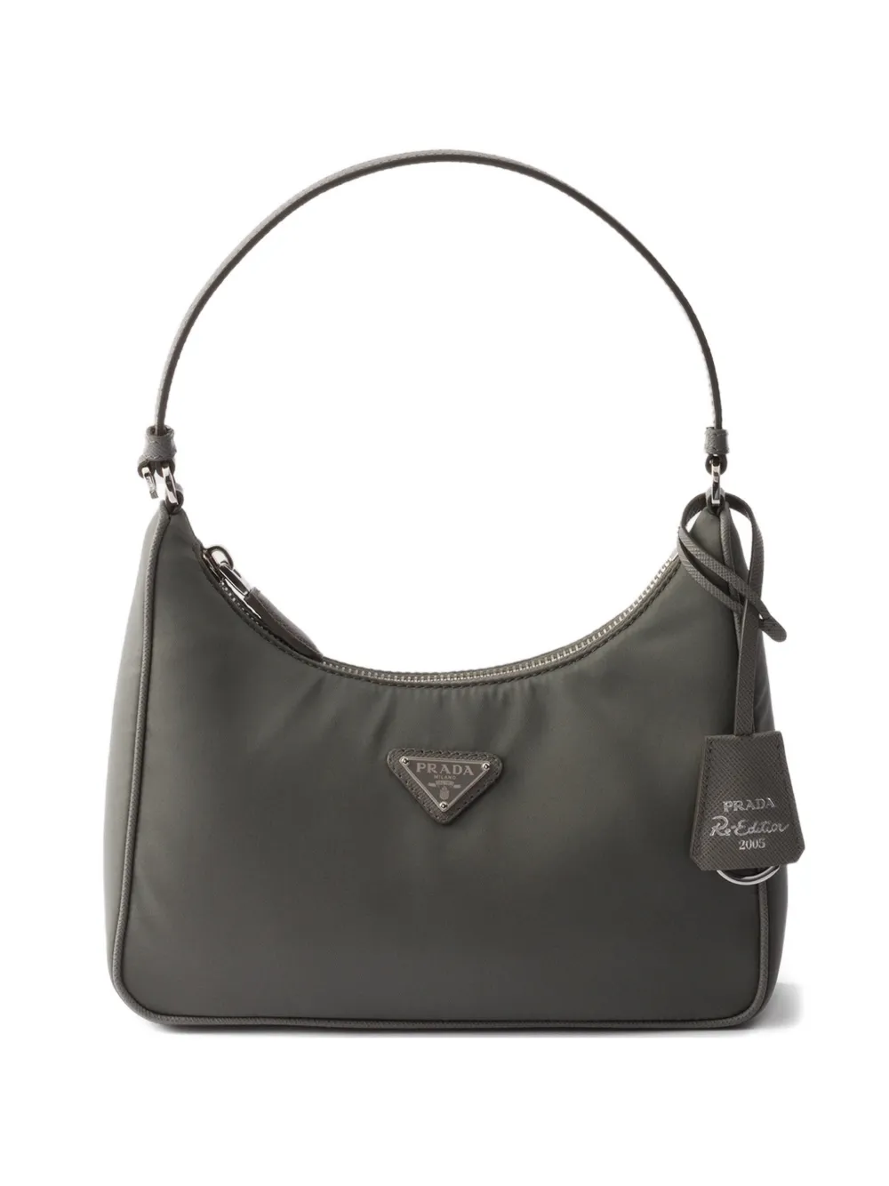 Мини-сумка-тоут Re-Edition 2005 на молнии Prada, серый