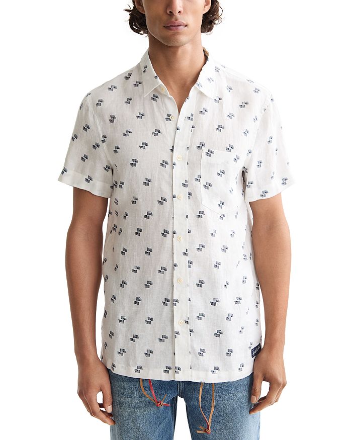 

Обычная посадка, льняная рубашка с коротким рукавом Scotch & Soda, белый