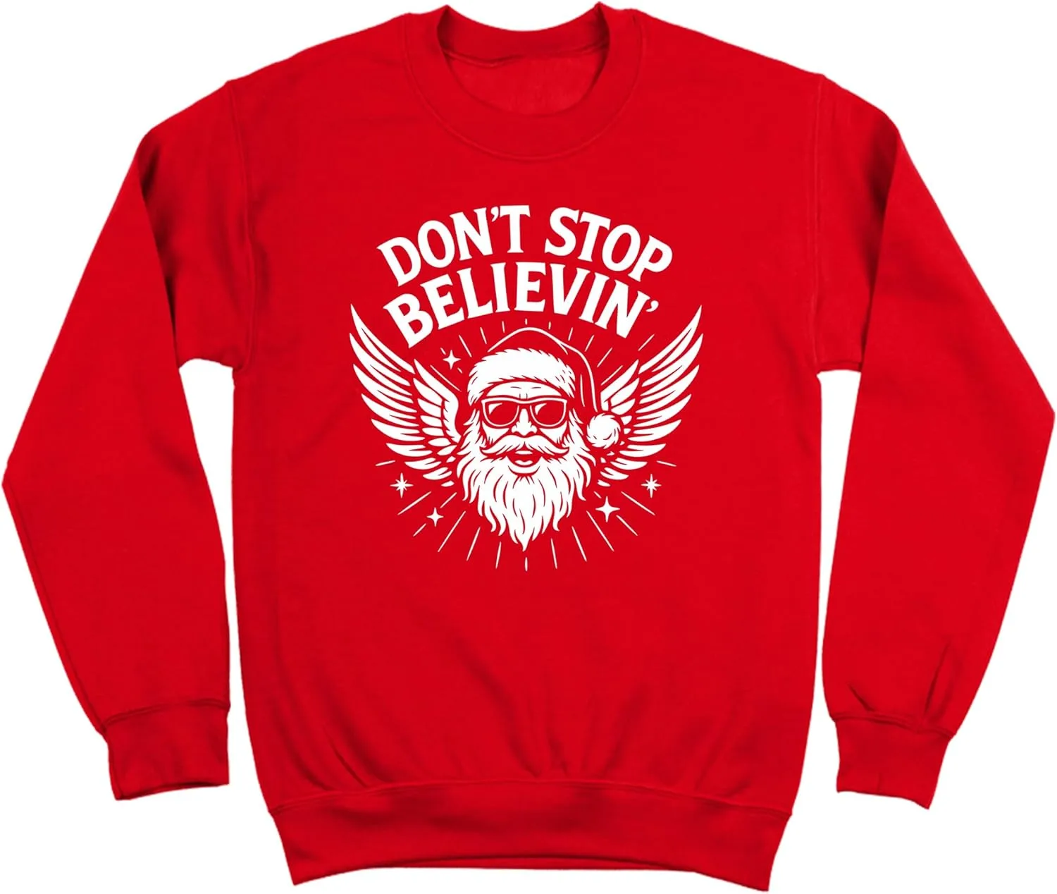 

Donkey Tees DONT STOP BELIEVING SANTA ROCKSTAR - забавный рождественский свитшот