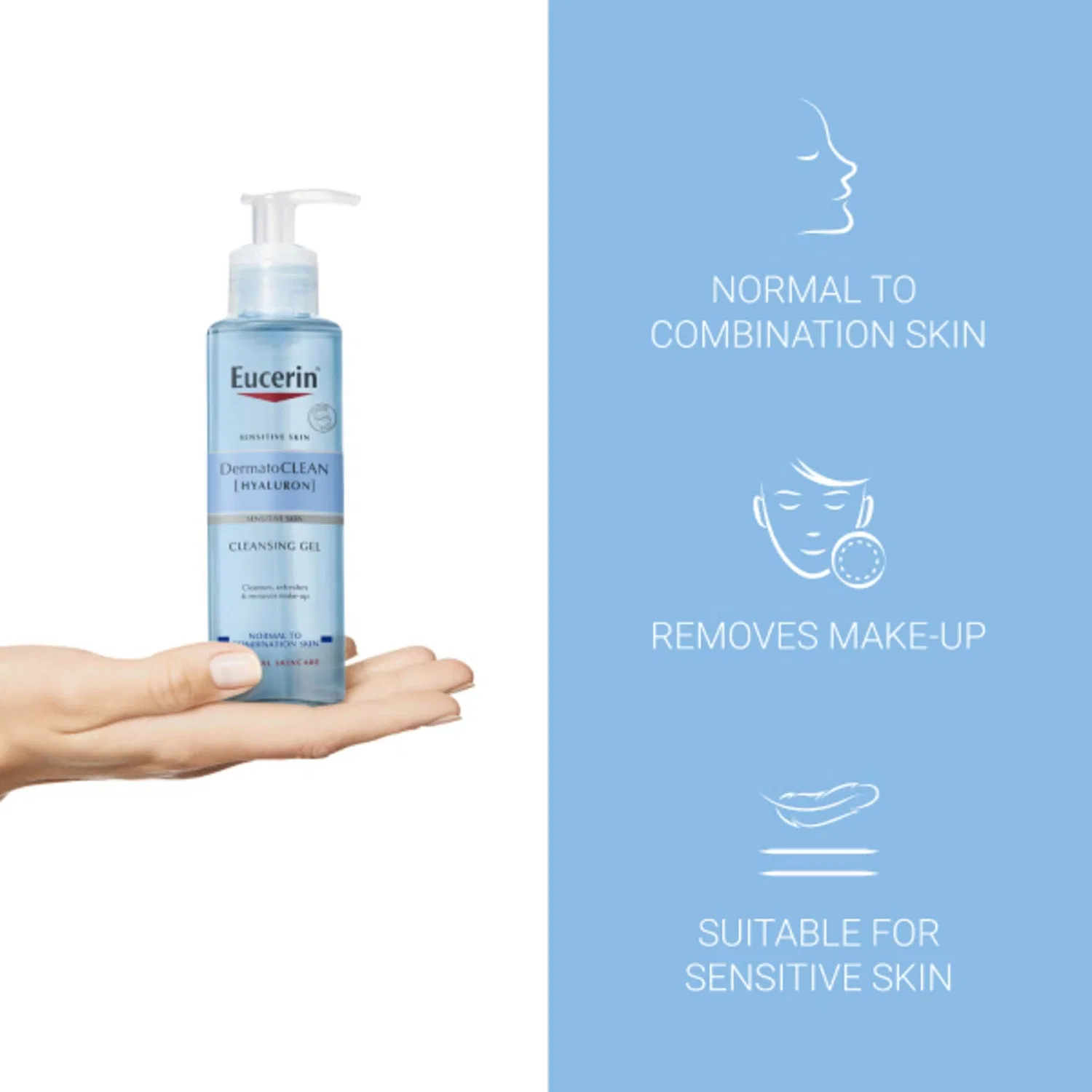 Гель для умывания Eucerin — Dermatoclean гель моющее средство для деликатного очищения, 200 мл — фото 3