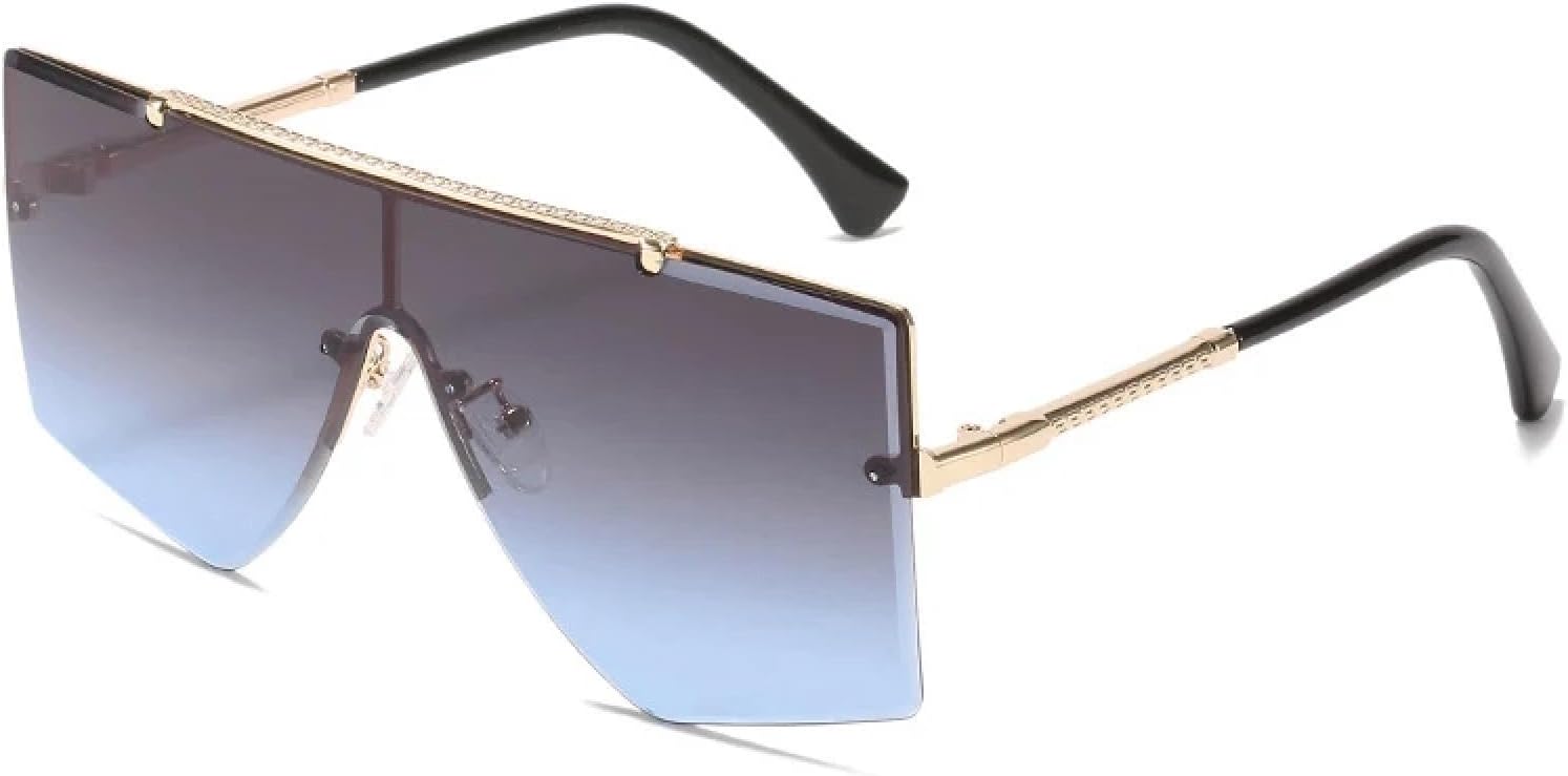 

Модные панк-солнцезащитные очки для мужчин и женщин, роскошные винтажные солнцезащитные очки для активного отдыха и вождения, защита от УФ-излучения UV400 TKKTLLT, Black Gray Blue