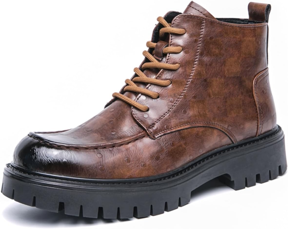 

Мужские ботинки челси из натуральной кожи на шнуровке Tengfeifly, коричневый