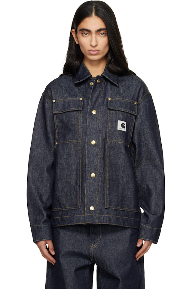 

Carhartt Work In Progress Темно-Синяя арктическая джинсовая куртка