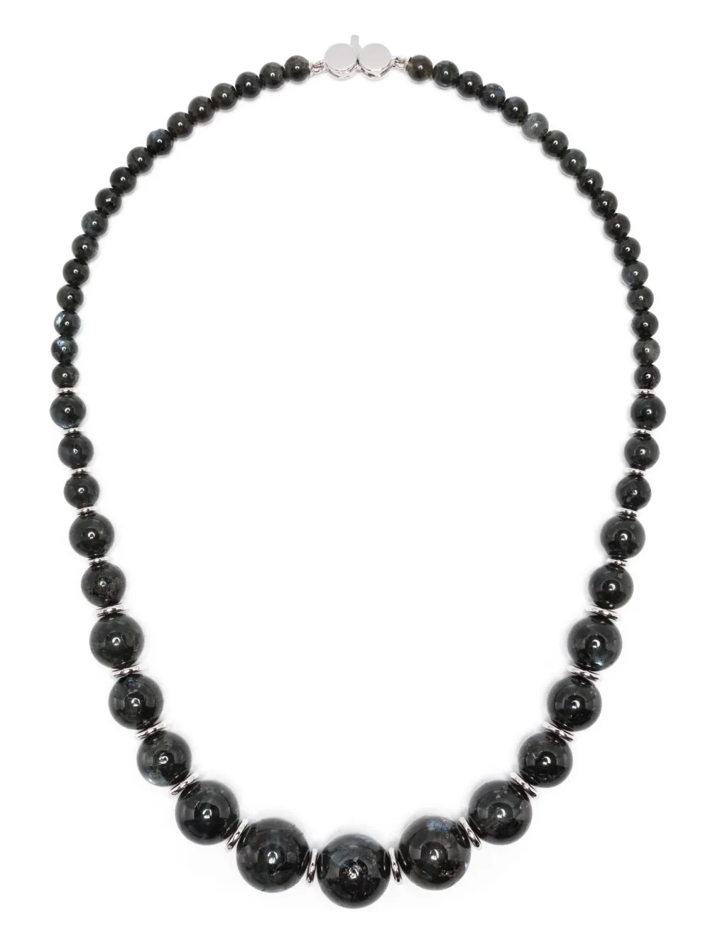 

Ожерелье из ларвикитовых бусин Tom Wood, серебяный