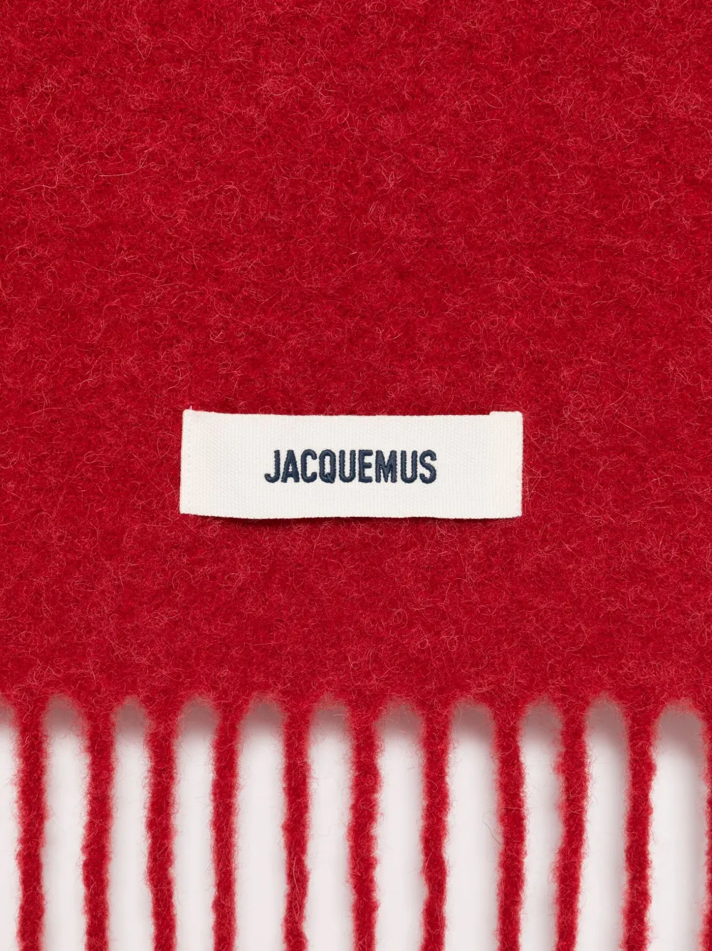 Шерстяной шарф Le Carro с бахромой Jacquemus, красный — фото 2