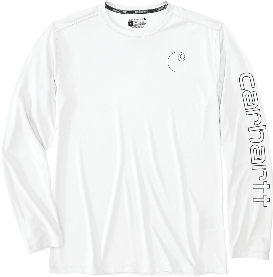 

Лонгслив Carhartt Force Sun Defender Long-Sleeve Logo Graphic Long-Sleeve Functional Shirt, белый